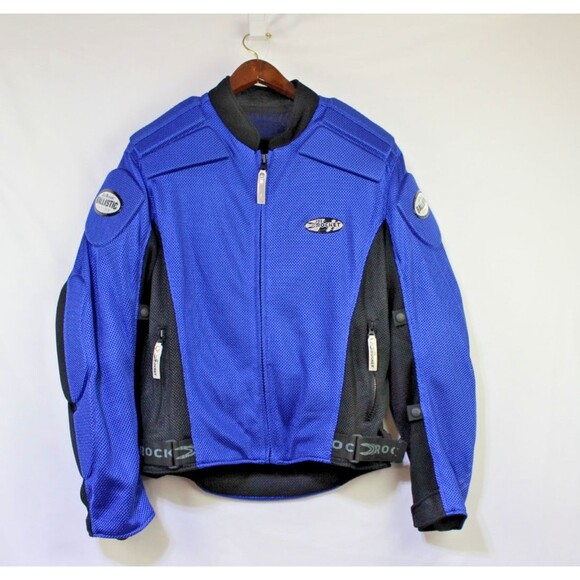 Joe Rocket Ballistic Mesh Series Padded Motorcycle Jacket Mens Blue Black Size L - Picture 1 of 9